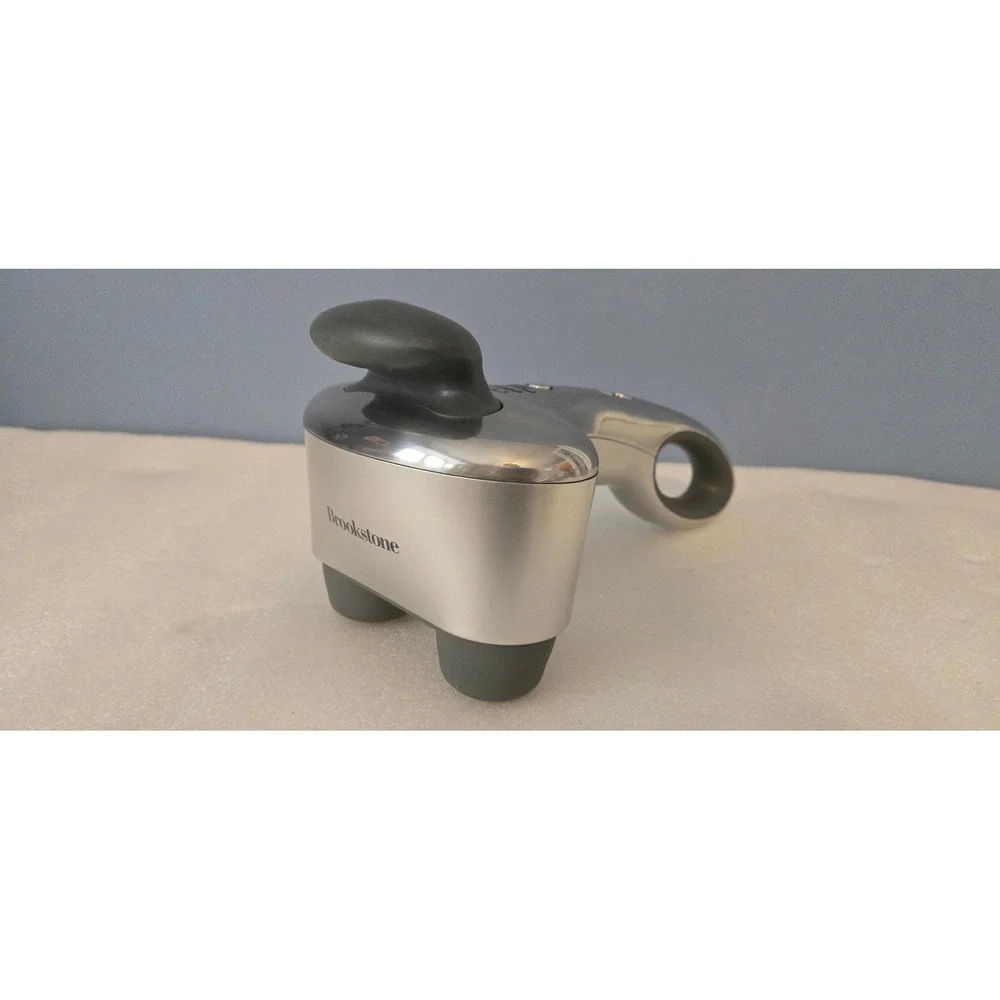 Brookstone Percussion Handheld Massager Silver 13326 5 Speed 3 Program no Cord